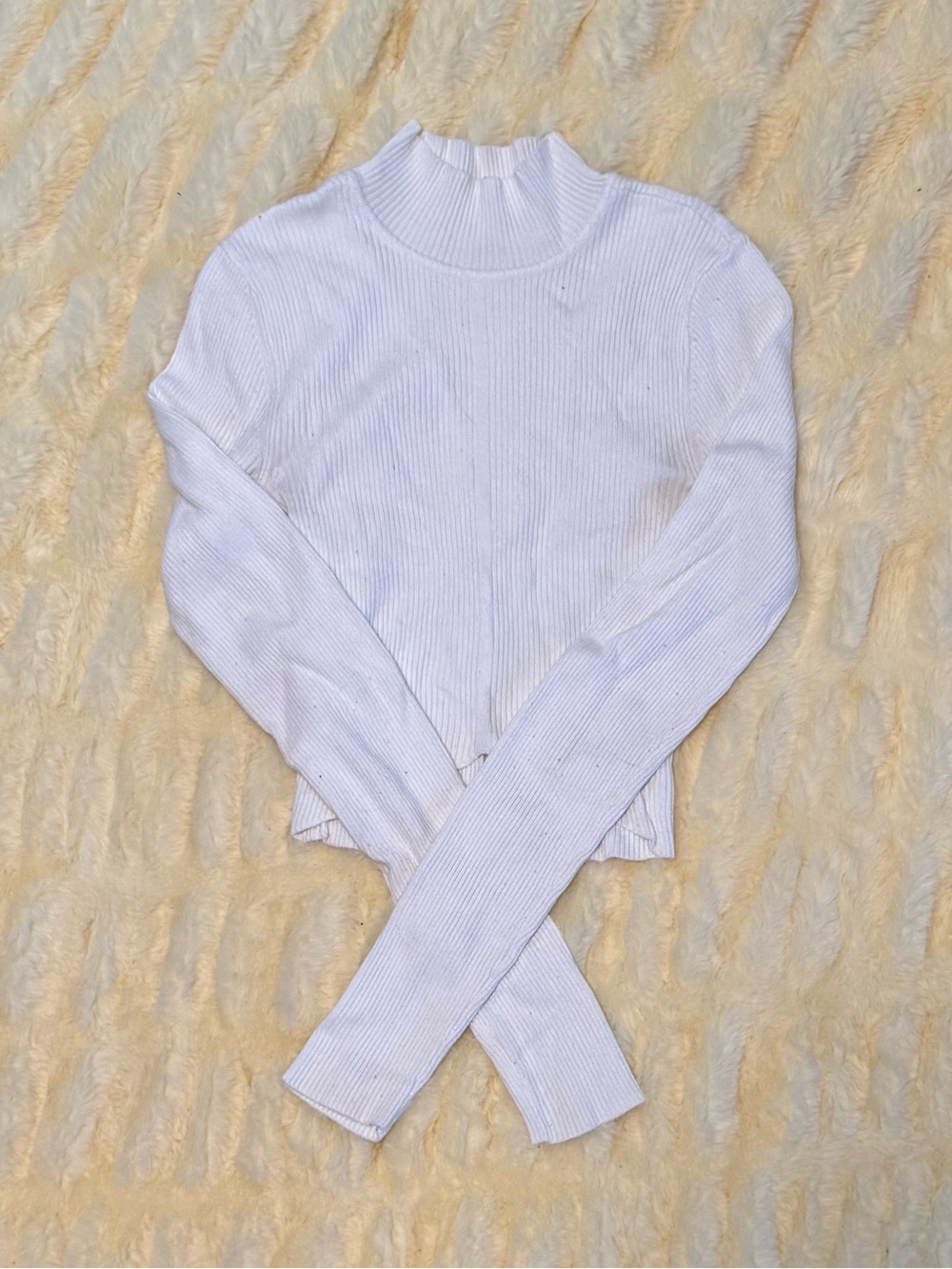 Garage Ribbed Turtleneck Cropped Sweater